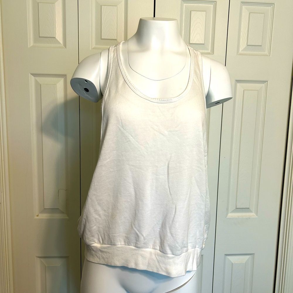 Hard Tail Forever womens White Open Side Cross Lightweight Tank Top Size M